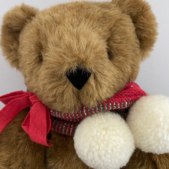 The Vermont Teddy Bear Company Plush Jointed Winter Scarf Stuffed Animal Toy 17" - Picture 2 of 11